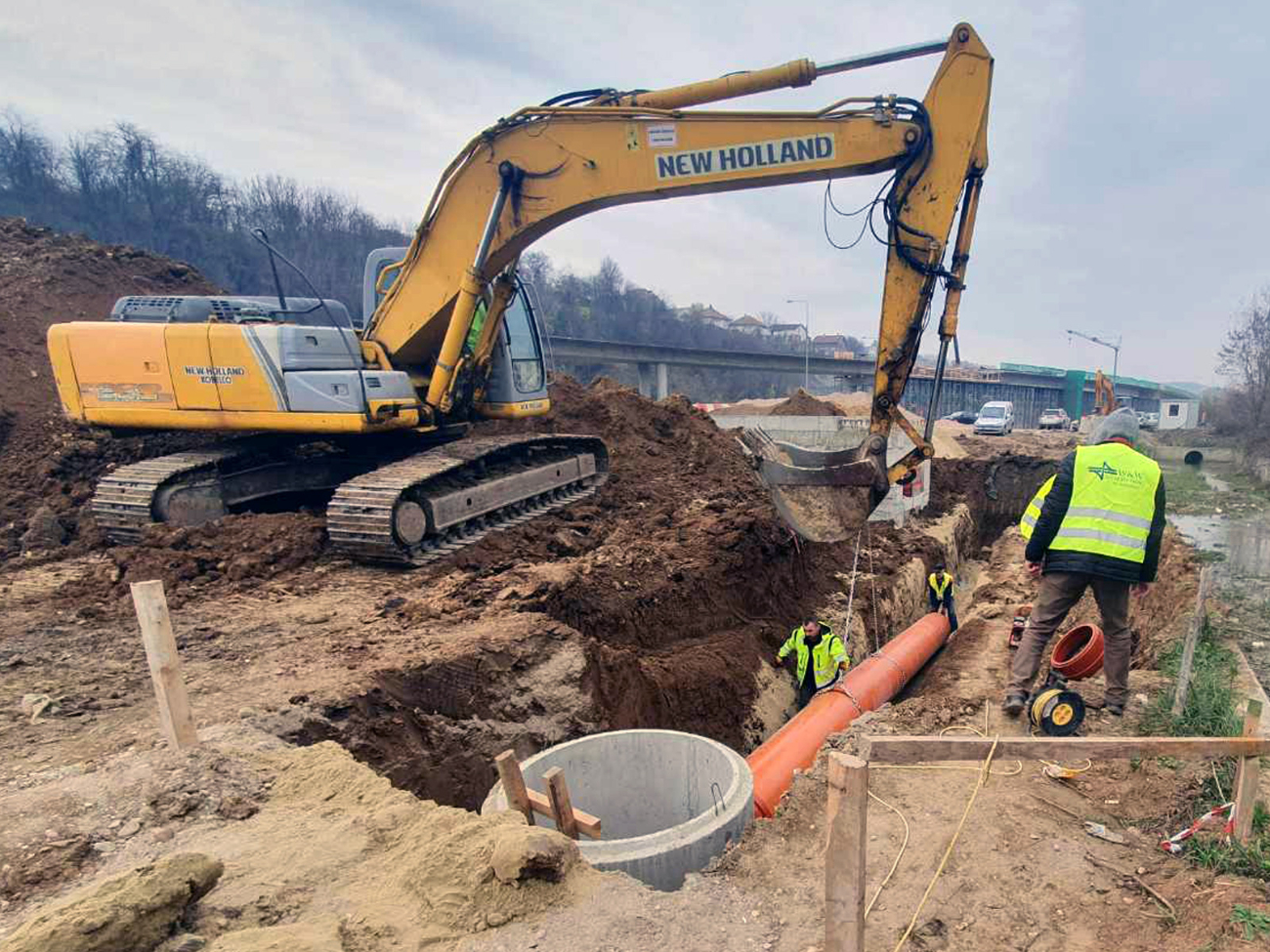 Drainage works on the Belgrade Bypass